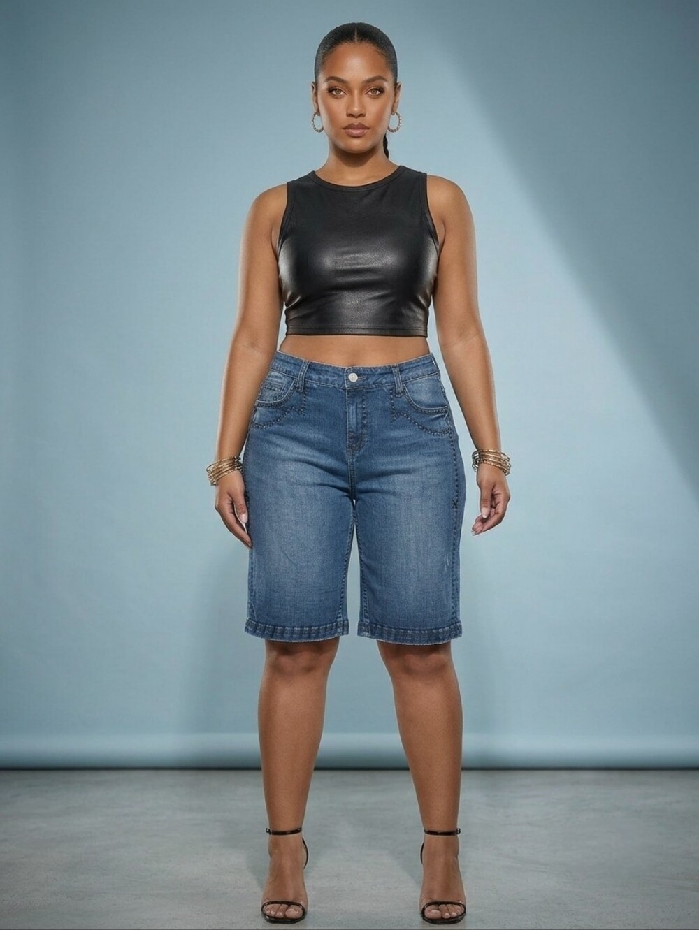 ANTIK DENIM BERMUDA Shorts Y2K NWT VINTAGE Plus Size 20W - Picture 2 of 8